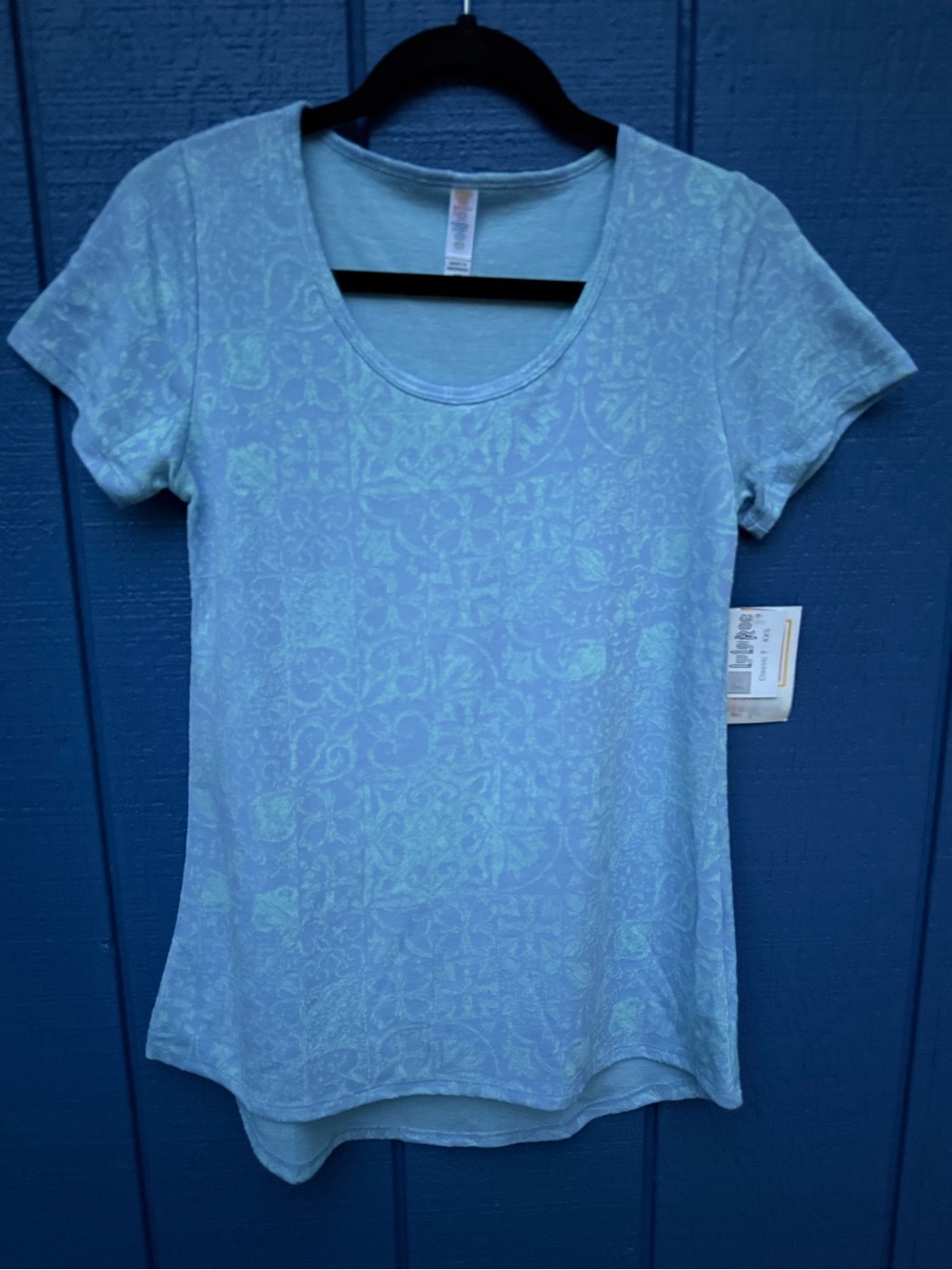 LuLaRoe Light Blue Short Sleeve Scoop Neck Top